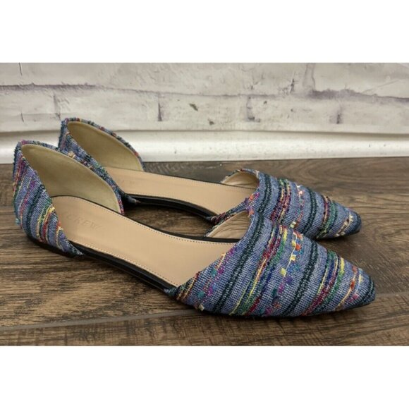 J. Crew Size‎ 9.5M Fabric d’Orsay Flats Really Rynetta Pointed Toe Flats Shoe - Picture 1 of 9